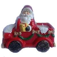 Новогодний керамический подсвечник "Санта на машине" 17494 артикул 6024a.