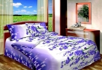 Постельное белье "Нежная сакура" (1,5 спальный КПБ, бязь, наволочки 70х70) артикул 6124a.